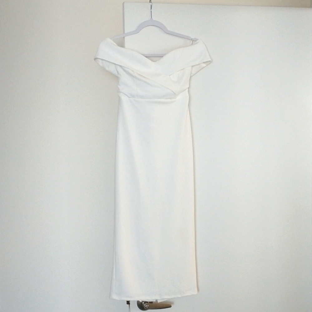 Lulu's White Bridal Dress with Bow